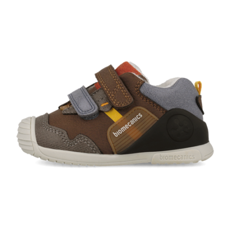 Pantofi băieți din piele îmblăniți Biomecanics, Maro - 261123-C903FB [4]
