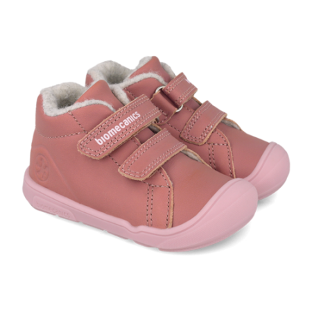 Pantofi fete din piele îmblăniți Biomecanics, Roz - 261140-G847FB [2]