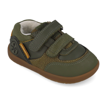 Colecții Noi - Ghete băieți din piele îmblănite Biomecanics, Verde Kaki - 261151-B788FB