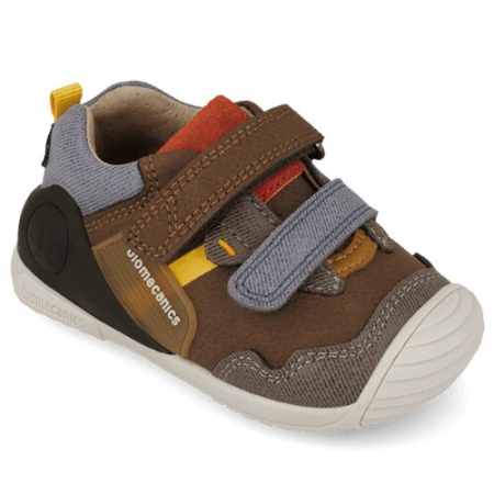 Pantofi copii baieti din piele Biomecanics, Maro cu Gri - 261123-C903 [4]