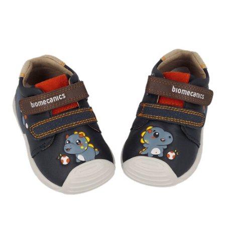 Pantofi copii din piele Biomecanics, Albastru Ocean cu Dinozaur - 261128-A183 [4]
