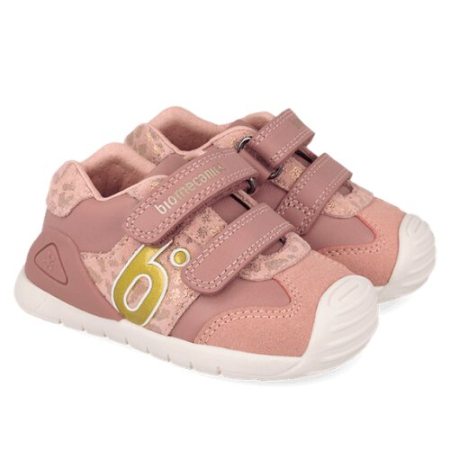 Pantofiori sport fete - Pantofi copii fete din piele Biomecanics, Roz Nude - 261108-B159