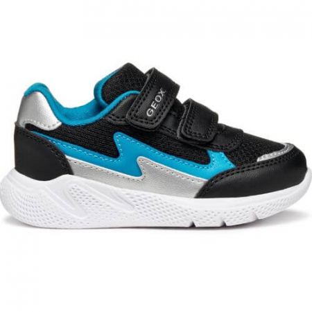 Pantofiori sport baieti - Pantofi copii baieti din textil Geox, Negru - B564UC_0BC14_C9221