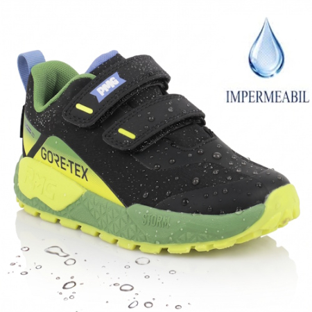 Junior (28–39) - Pantofi copii baieti din textil impermeabili Primigi, Negru - 1431111