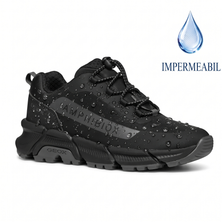 Incaltaminte impermeabila - Pantofi băieți Geox Flexyper, Negru - J46LCC_0FU50_C0005