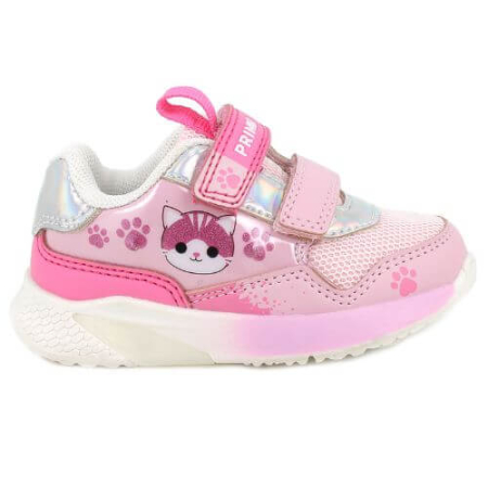 Incaltaminte Fete - Pantofi copii fete cu LED din textil Primigi, Roz - 1454000