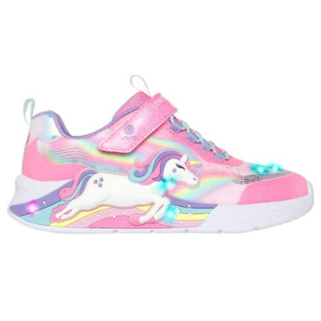 Pantofiori sport fete - Sneakers Skechers LED 302298-PKMT