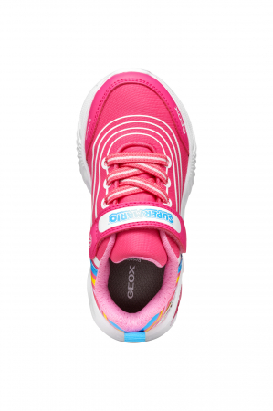Pantofi copii fete din material sintetic si textil Geox cu LED, personaj Peach, Roz - J55E9C_02ABC_C8002 [5]