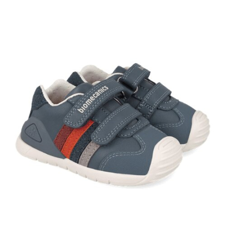 Pantofiori sport baieti - Pantofi copii din piele Biomecanics, Albastru Denim - 261131-A556