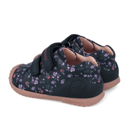 Pantofi copii fete din piele Biomecanics, Albastru Ocean cu Inimi - 261102-A183 [1]