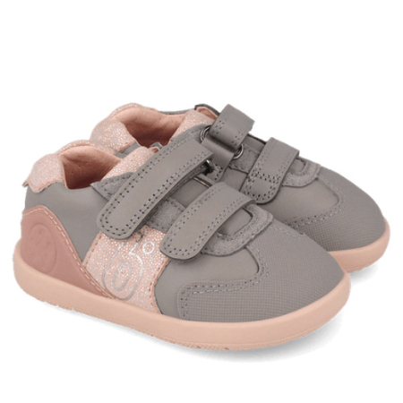 Pantofiori sport fete - Pantofi copii fete din piele Biomecanics 261165-C154 Gri Roz