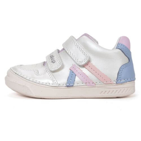 Pantofiori sport fete - Pantofi copii fete din piele DD Step, Alb - S040-61252D