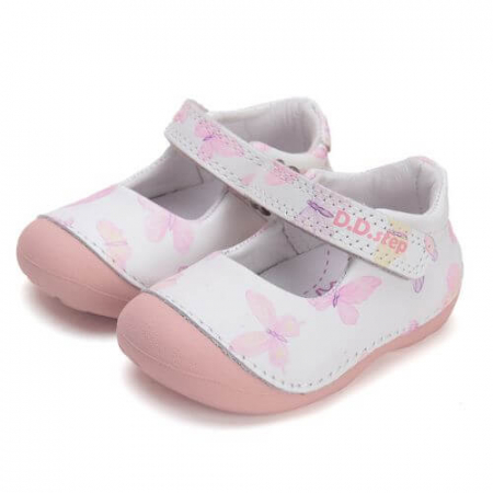 Balerini copii fete din piele DD Step, Alb - H015-51291 [0]