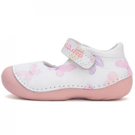 Balerini copii fete din piele DD Step, Alb - H015-51291 [1]