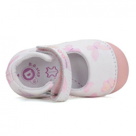 Balerini copii fete din piele DD Step, Alb - H015-51291 [4]
