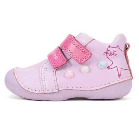 Pantofiori sport fete - Pantofi copii fete din piele DD Step, Roz - S015-61267