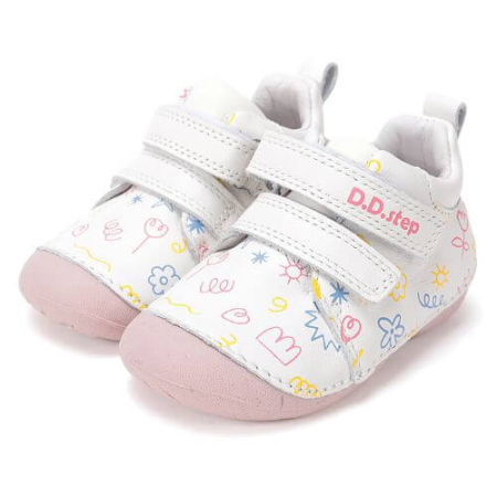 Pantofi copii fete din piele DD Step, Alb - S015-61675 [1]