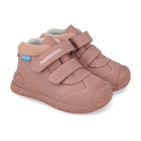 Pantofi fete din piele îmblăniți Biomecanics, Roz - 261134-E159FB [2]
