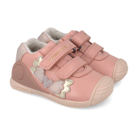 Pantofi fete din piele îmblăniți Biomecanics, Roz - 261104-B193FB [2]