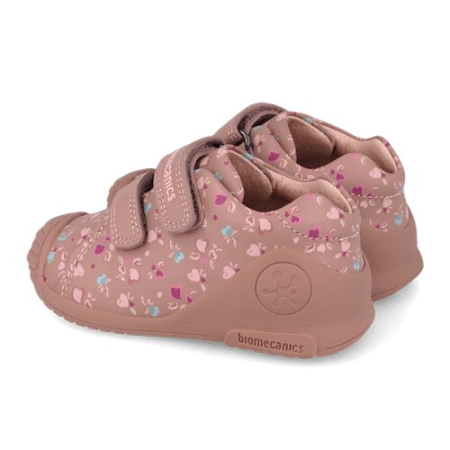 Pantofi copii fete din piele Biomecanics, Roz cu Inimi - 261102-B159 [1]
