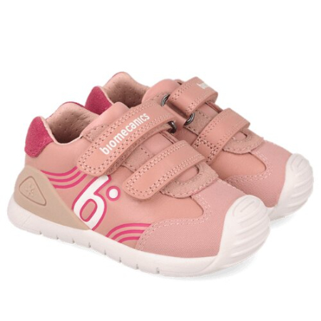 Pantofiori sport fete - Pantofi copii din piele Biomecanics, Roz - 261130-D193