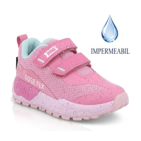 Pantofi Sport Junior - Pantofi copii fete din textil impermeabili Primigi, Roz - 1431100