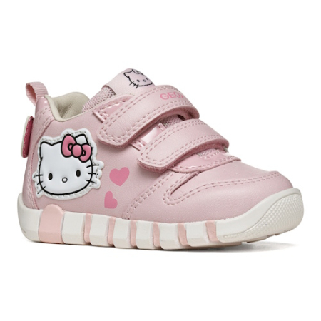 Pantofiori sport fete - Pantofi fete Geox Iupidoo Hello Kitty, Roz - B6658A_05402_C8004