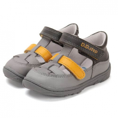 Promotii Pantofi Sport Baieti - Pantofi decupati copii baieti din piele DD Step, Gri - H077-51332