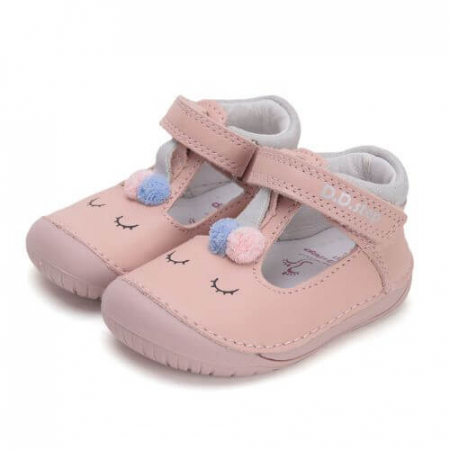 Pantofi decupati copii fete din piele DD Step, Roz - H070-51968 [0]