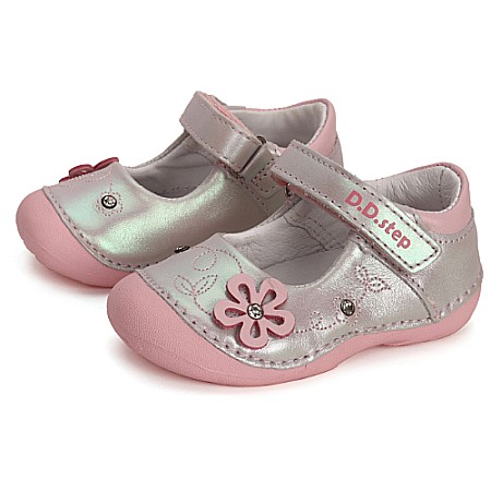 Pantofi copii fete din piele DD Step, Argintiu - H015-41298 [0]