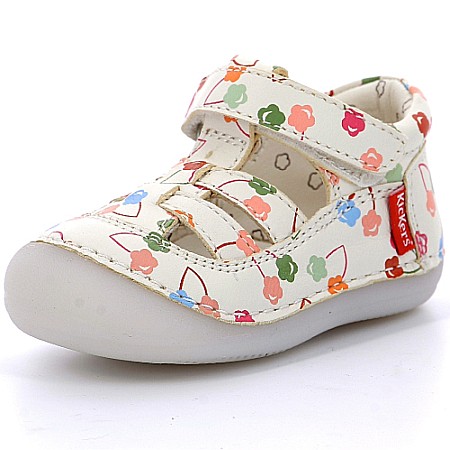 Pantofi copii fete din piele Kickers, Alb-961061-10-33 [1]