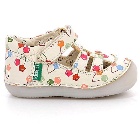 Pantofi copii fete din piele Kickers, Alb-961061-10-33 [2]