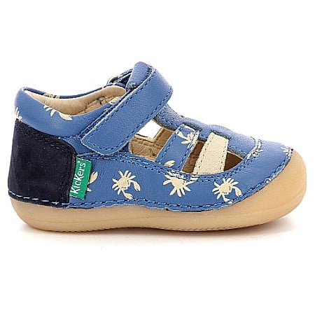 Geox - Pantofi copii baieti din piele Kickers, Albastru-961062-10-53