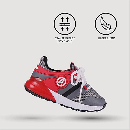 Pantofi copii baieti Avengers din textil Cerda, Gri - 2300004691 [3]