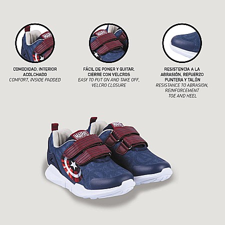 Pantofi copii baieti Captain America din textil Cerda, Albastru - 2300004984 [3]