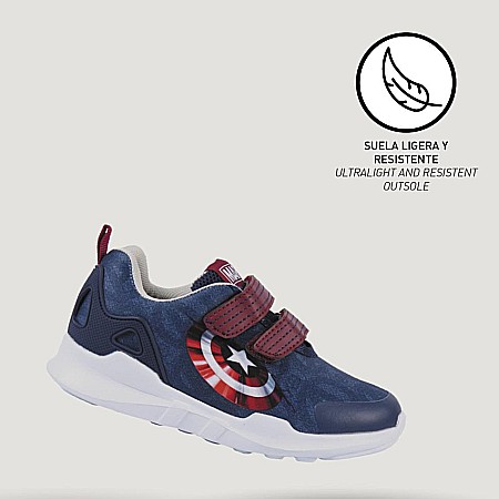 Pantofi copii baieti Captain America din textil Cerda, Albastru - 2300004984 [4]