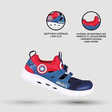 Pantofi copii baieti Captain America din textil Cerda, Albastru - 2300004705 [6]