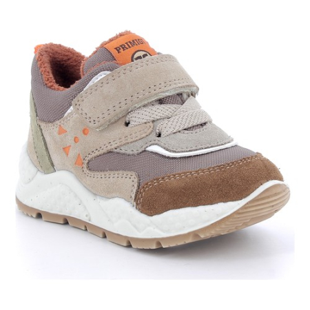 Pantofiori sport baieti - Ghete băieți din piele întoarsă Primigi, Bej/Maro - 8860000