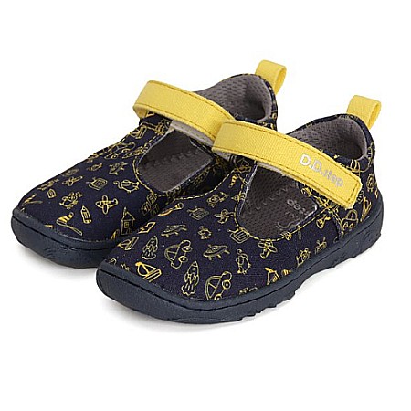 Promotii Pantofi Sport Baieti - Pantofi copii baieti Barefoot din canvas DD Step, Albastru - C077-41418B