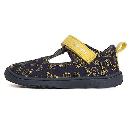Pantofi copii baieti Barefoot din canvas DD Step, Albastru - C077-41418B [1]