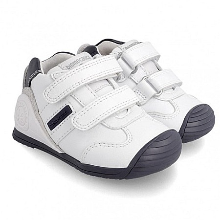 Pantofi copii baieti din piele Biomecanics, Alb - 151157-F [0]