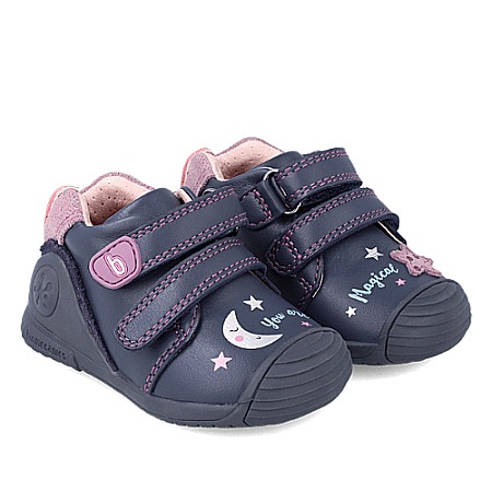 Pantofi copii fete din piele Biomecanics, Albastru - 231105-A [0]