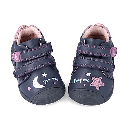 Pantofi copii fete din piele Biomecanics, Albastru - 231105-A [1]