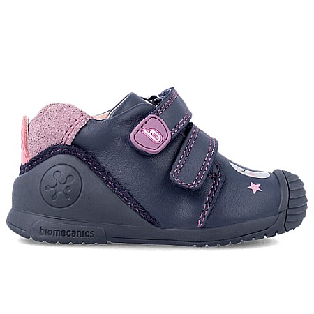 Pantofi copii fete din piele Biomecanics, Albastru - 231105-A [2]