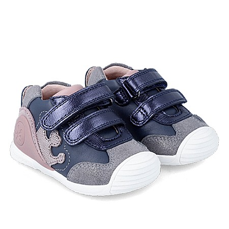 Pantofi copii fete din piele Biomecanics, Albastru - 231111-A [0]