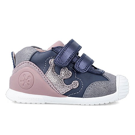 Pantofi copii fete din piele Biomecanics, Albastru - 231111-A [2]