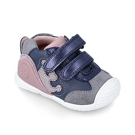 Pantofi copii fete din piele Biomecanics, Albastru - 231111-A [1]