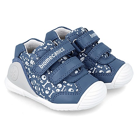 Pantofiori sport baieti - Pantofi copii baieti din piele Biomecanics, Albastru - 242130-A