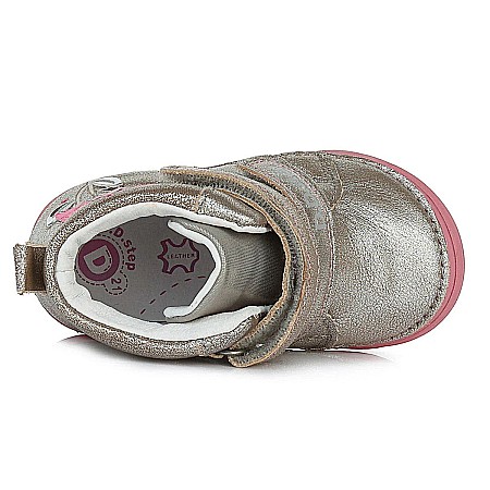 Pantofi copii fete din piele DD Step, Argintiu - A071-310 [3]