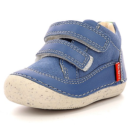 Pantofi copii baieti din piele Kickers, Albastru-894560-10-52 [2]